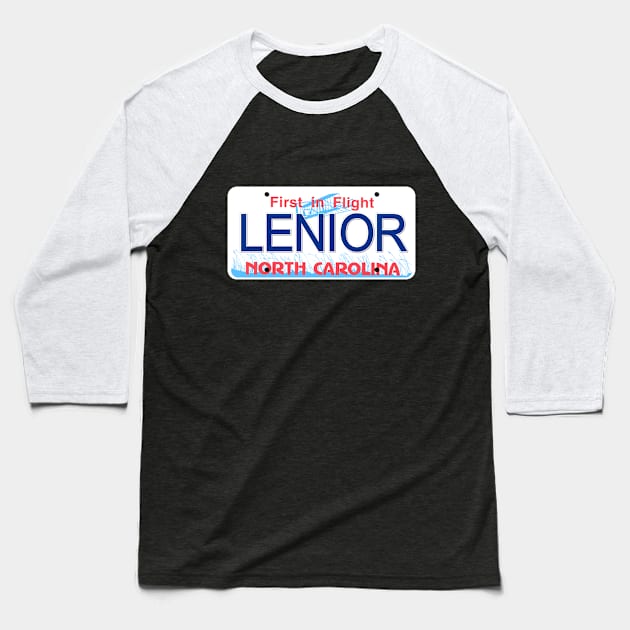 Lenior North Carolina License Plate Baseball T-Shirt by Mel's Designs